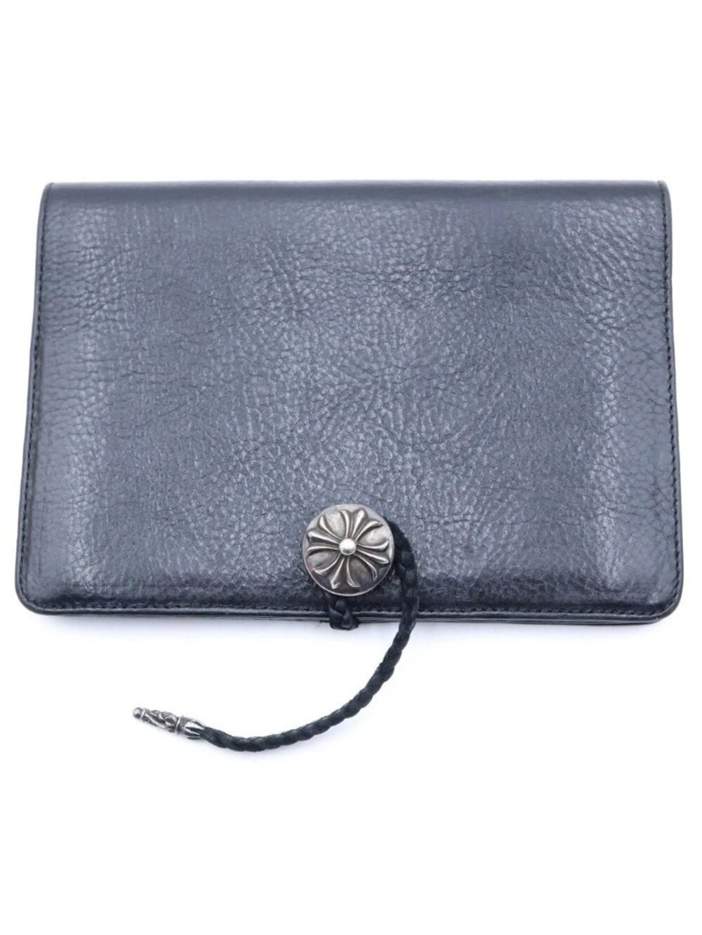 Chrome Hearts Agenda Cover Cross Ball Leather Black